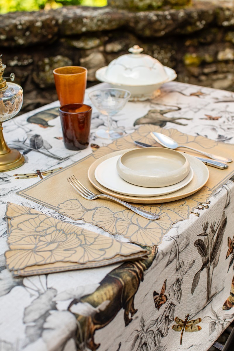 Ginkgo Placemat in Stain Resistant Linen