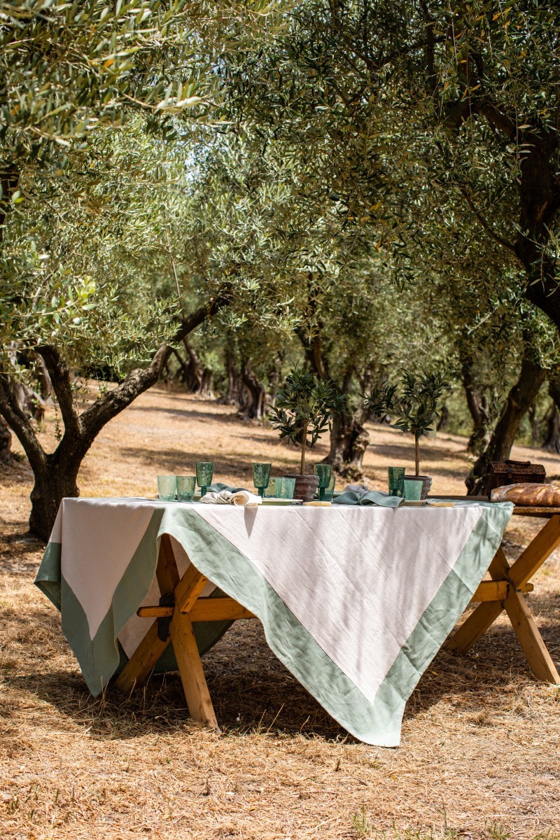 Stain Resistant Linen Bauhaus Tablecloth