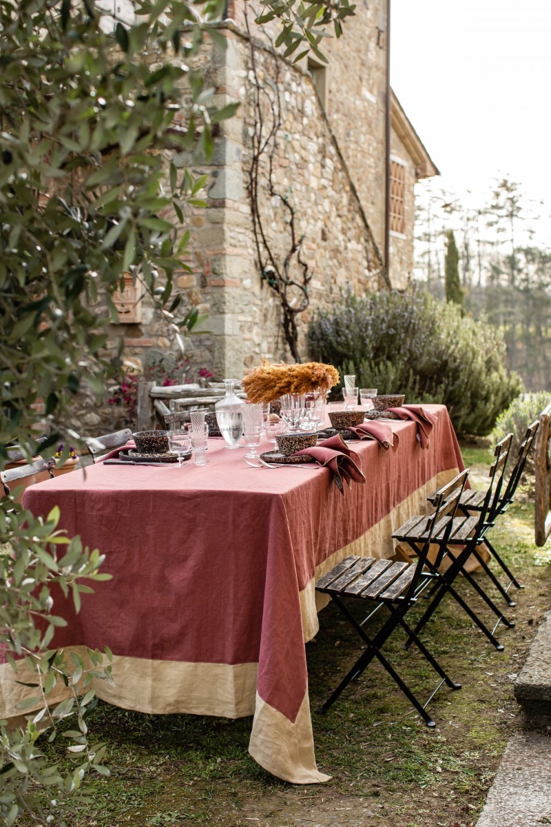 Stain Resistant Linen Bauhaus Tablecloth