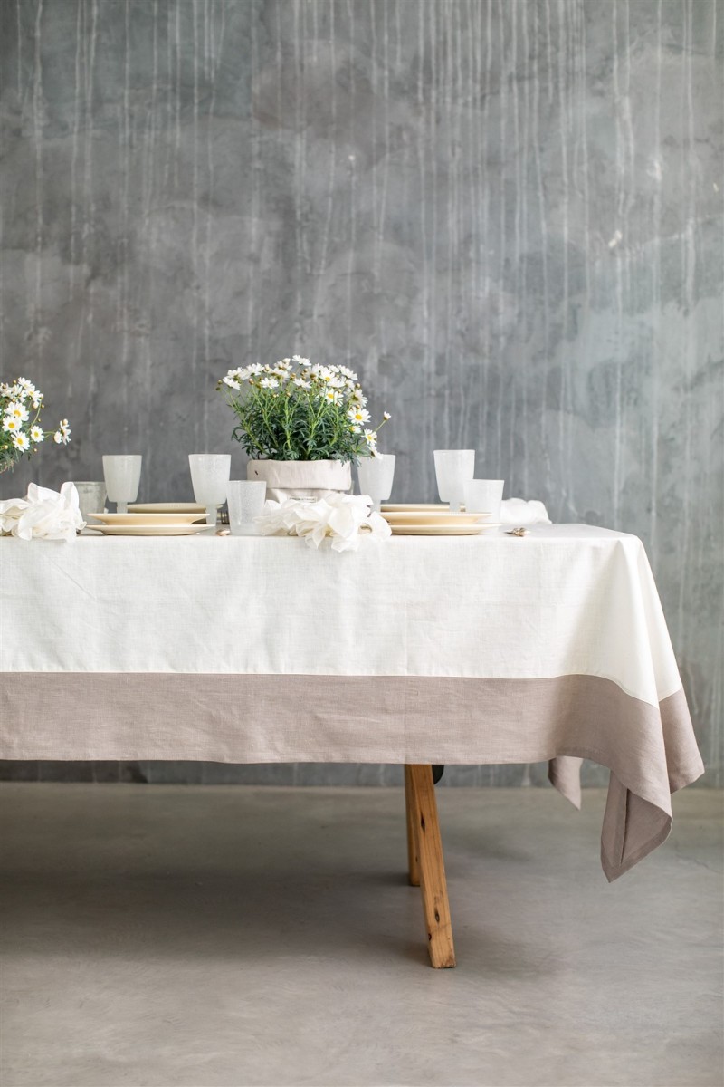 Stain Resistant Linen Bauhaus Tablecloth