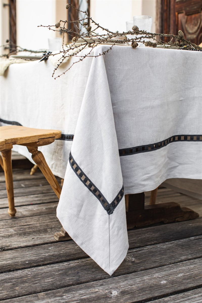 Riviera Tablecloth in Stain Resistant Linen