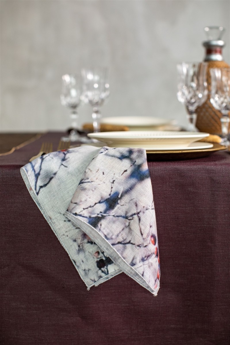 Serviette de table en lin Petals