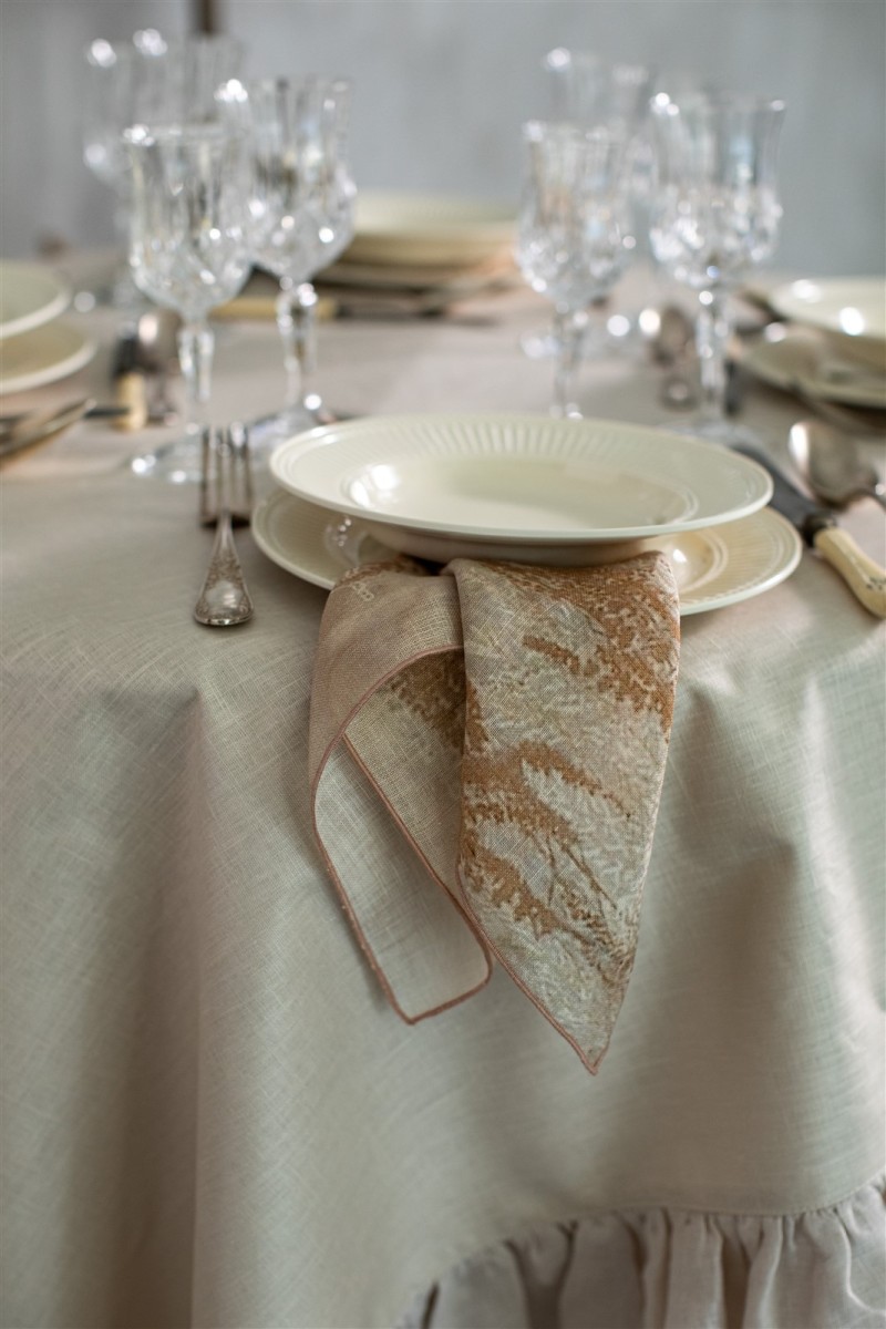 Serviette de table en lin Petals