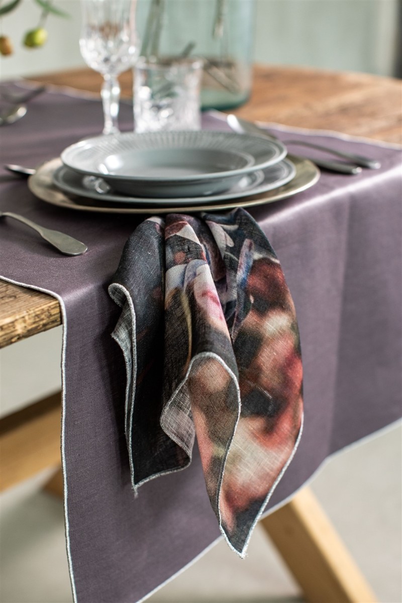 Serviette de table en lin Petals