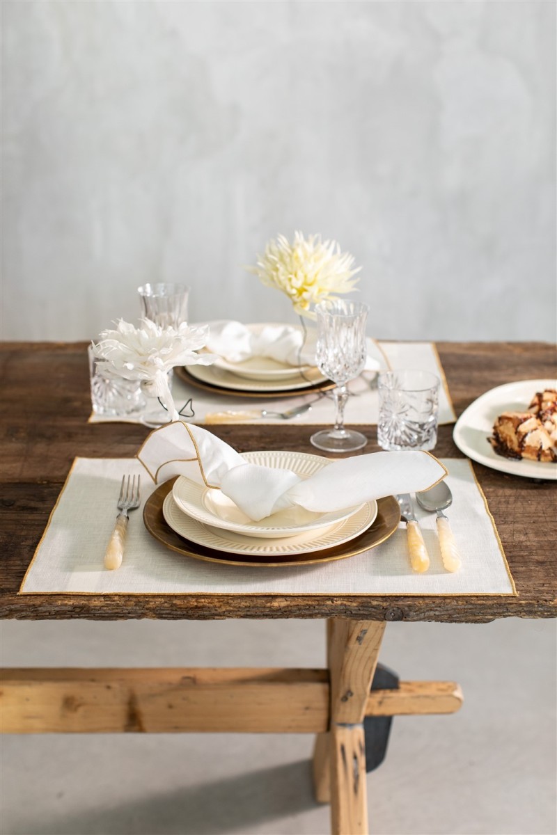 Linen Placemat Stain Resistant Filo