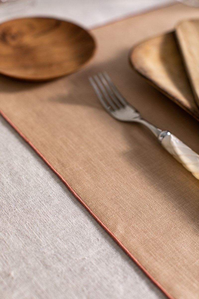 Linen Placemat Stain Resistant Filo