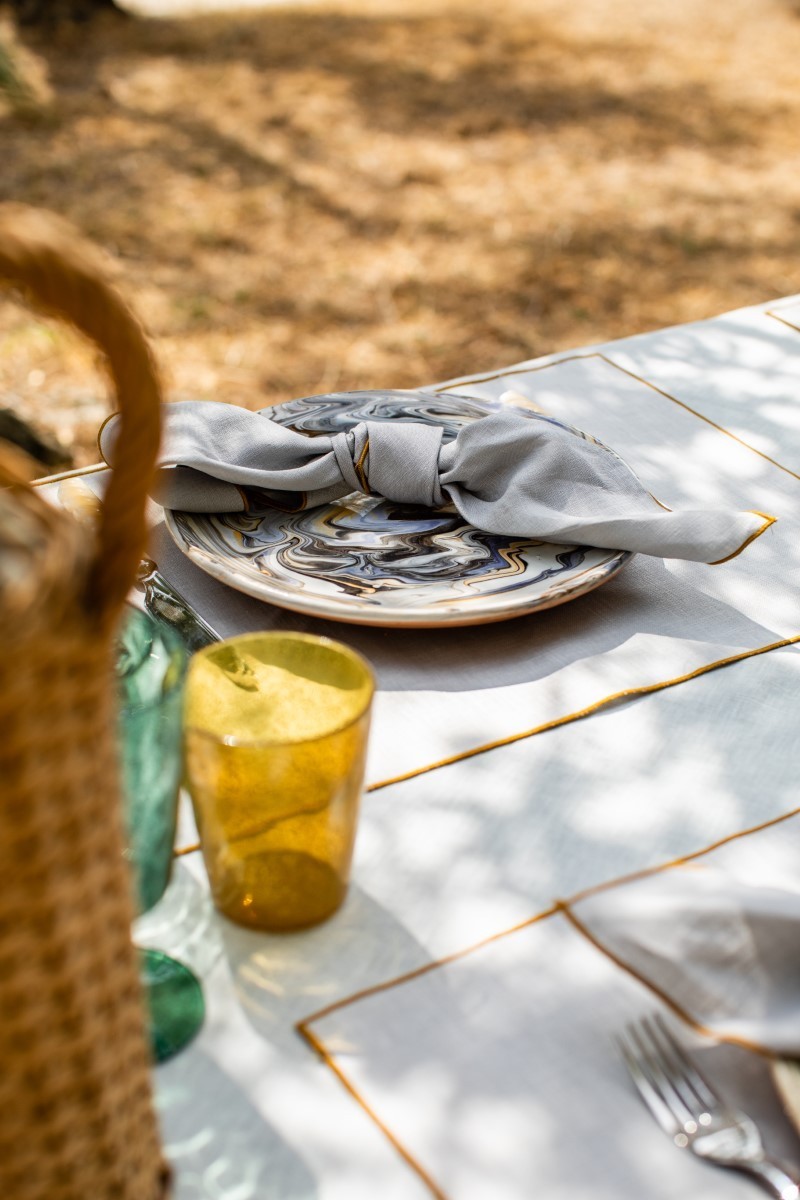 Linen Placemat Stain Resistant Filo