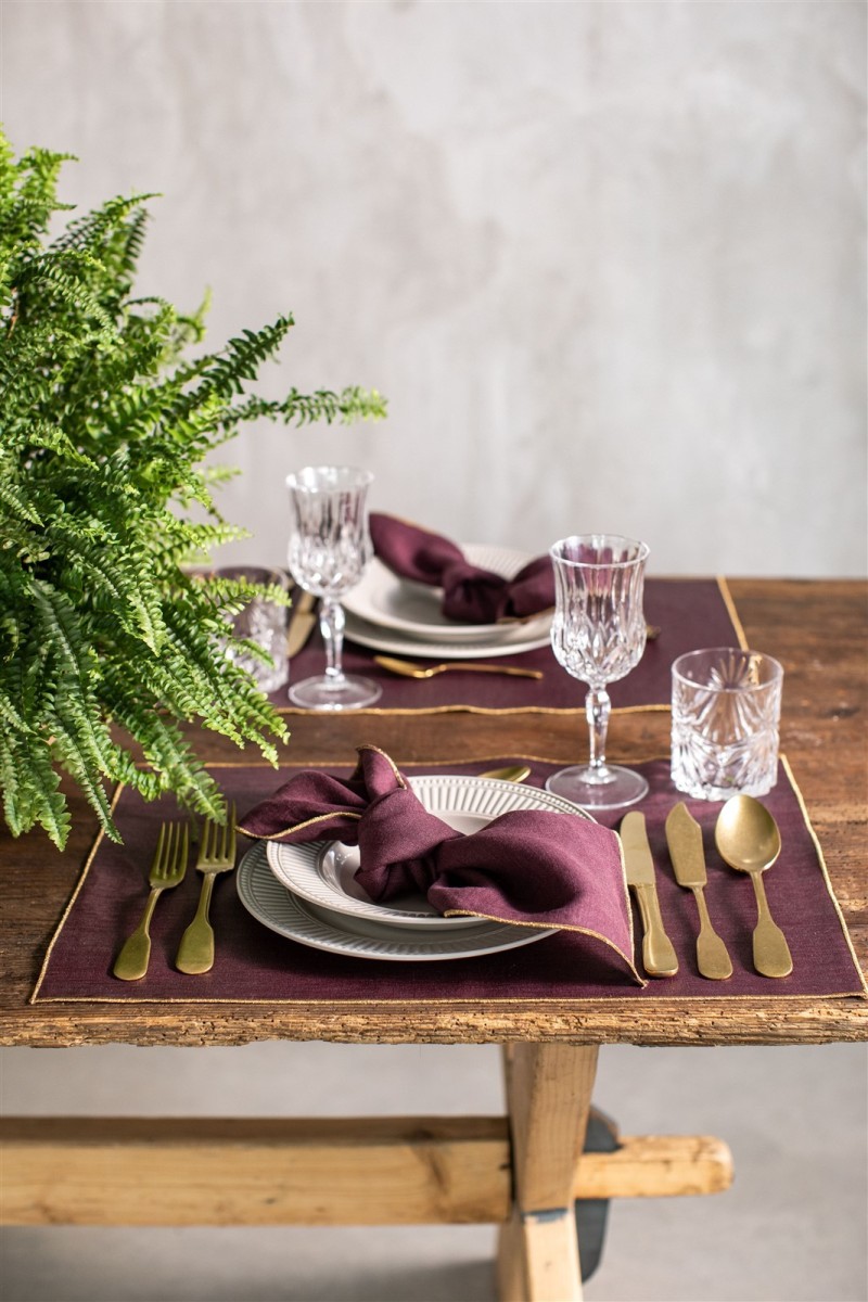 Linen Placemat Stain Resistant Filo