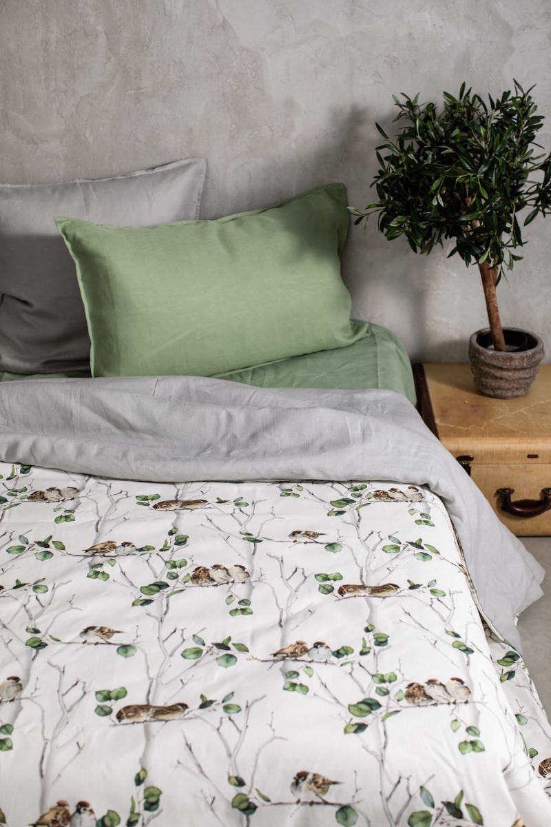 Pure Reversible Bedspread in Linen/Cotton