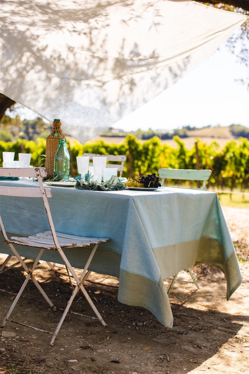 Stain Resistant Linen Bauhaus Tablecloth