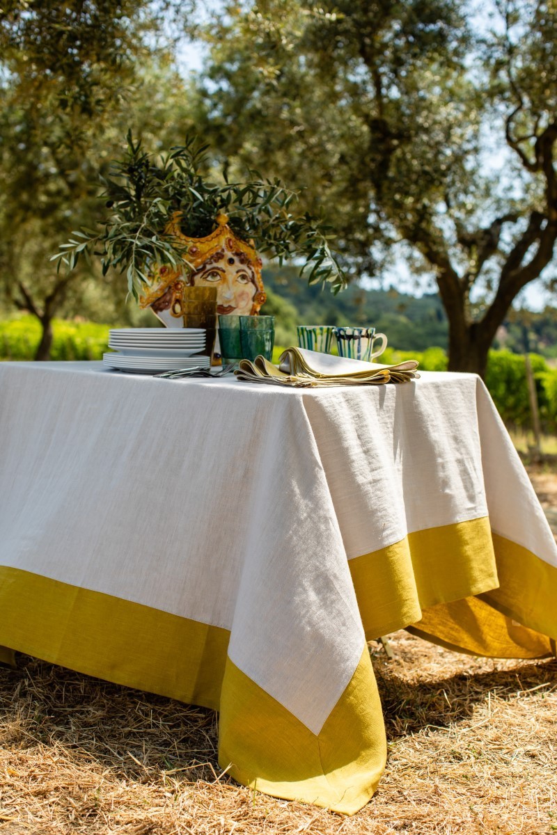 Stain Resistant Linen Bauhaus Tablecloth