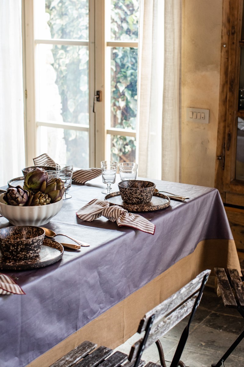 Stain Resistant Linen Bauhaus Tablecloth