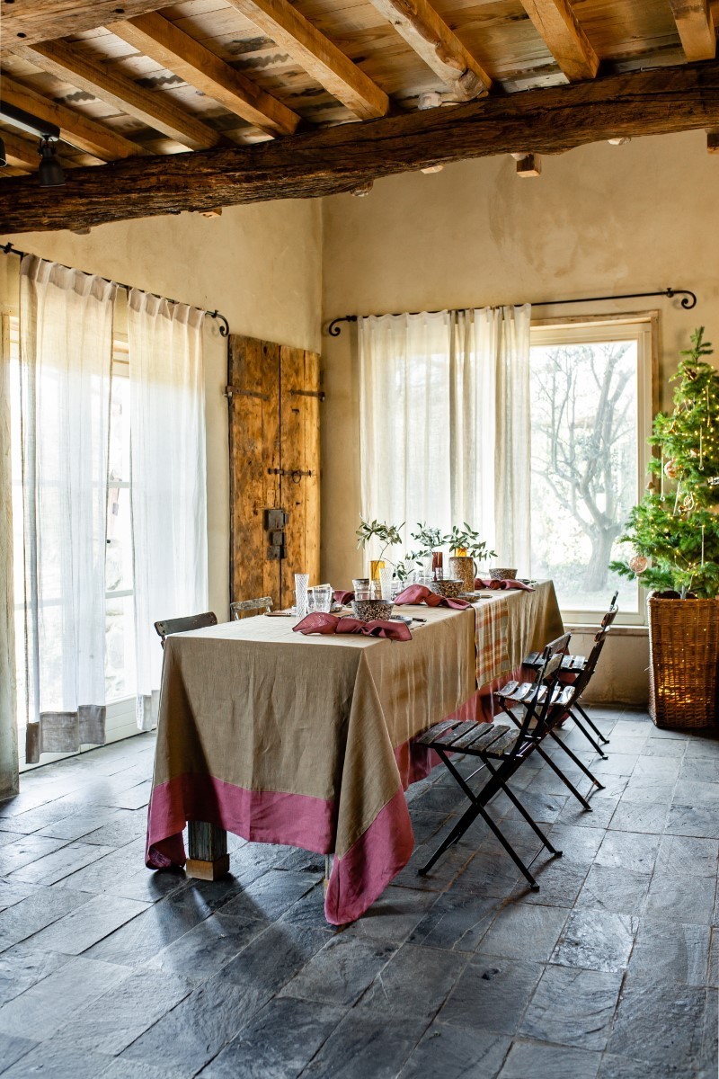 Stain Resistant Linen Bauhaus Tablecloth