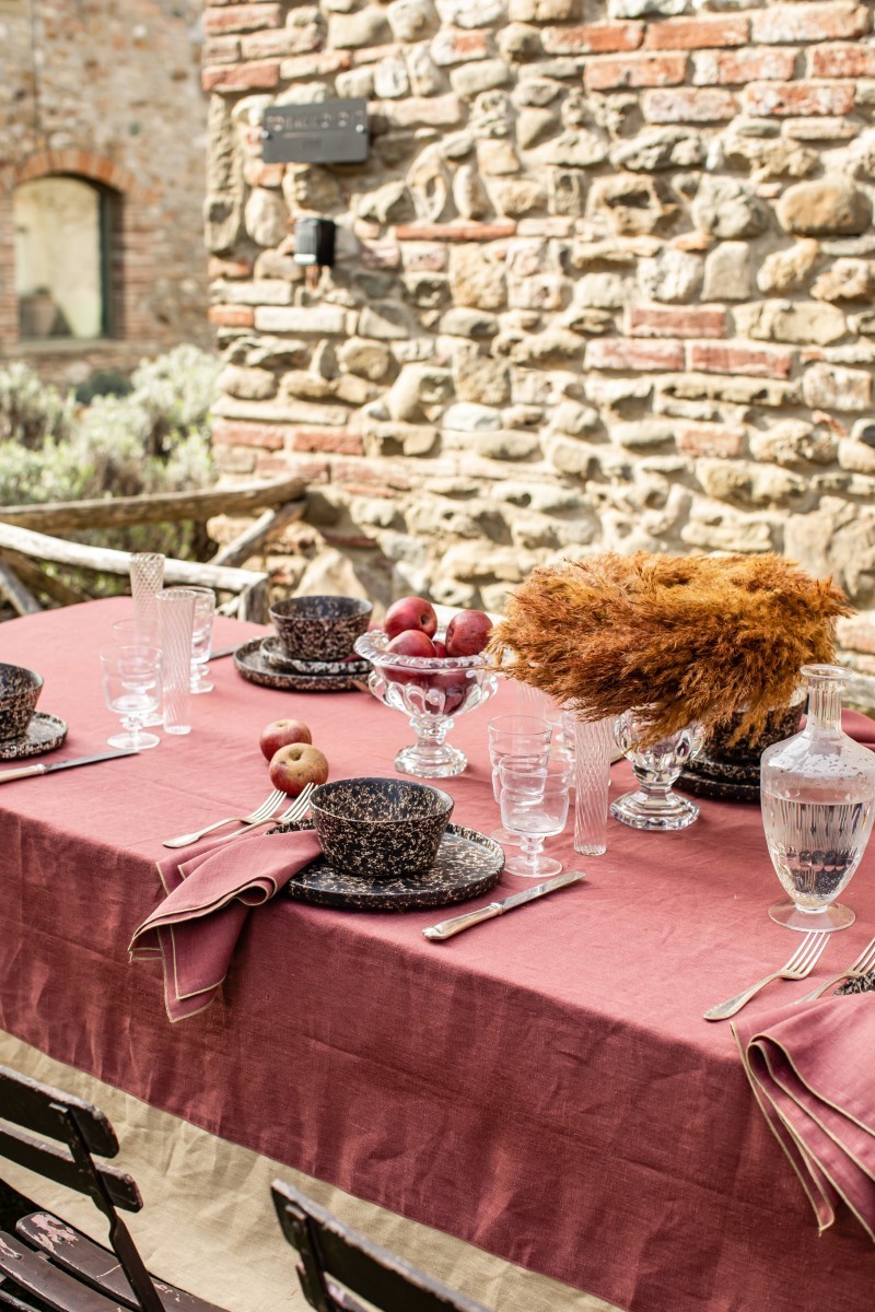 Stain Resistant Linen Bauhaus Tablecloth