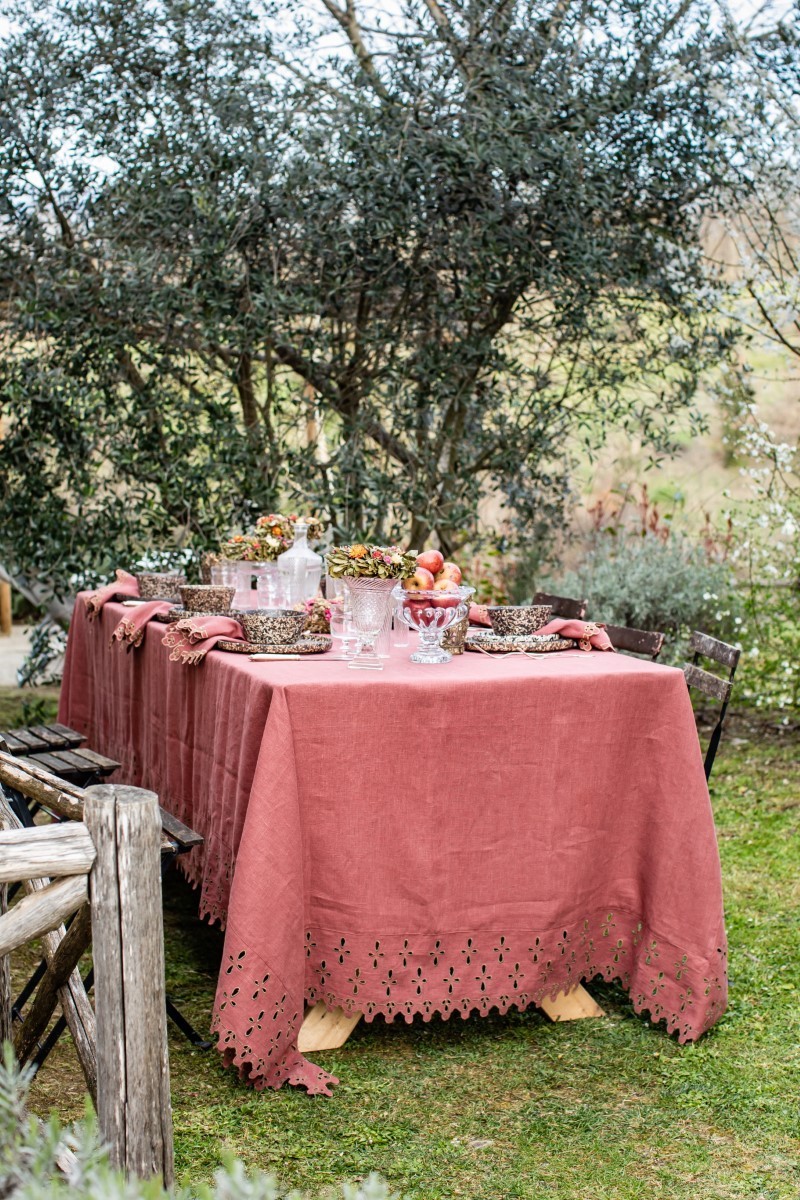 Amalfi Stain Resistant Linen Tablecloth