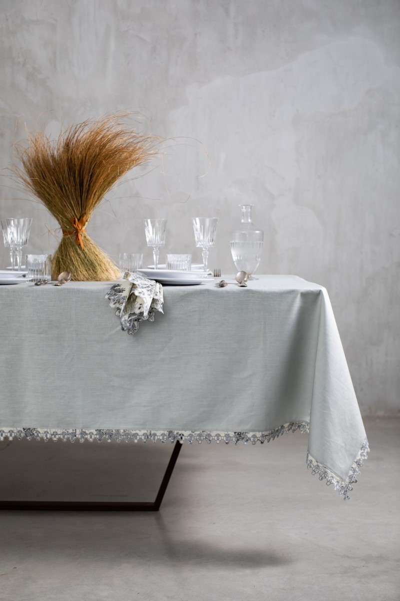 Little Amalfi Stain Resistant Linen Tablecloth