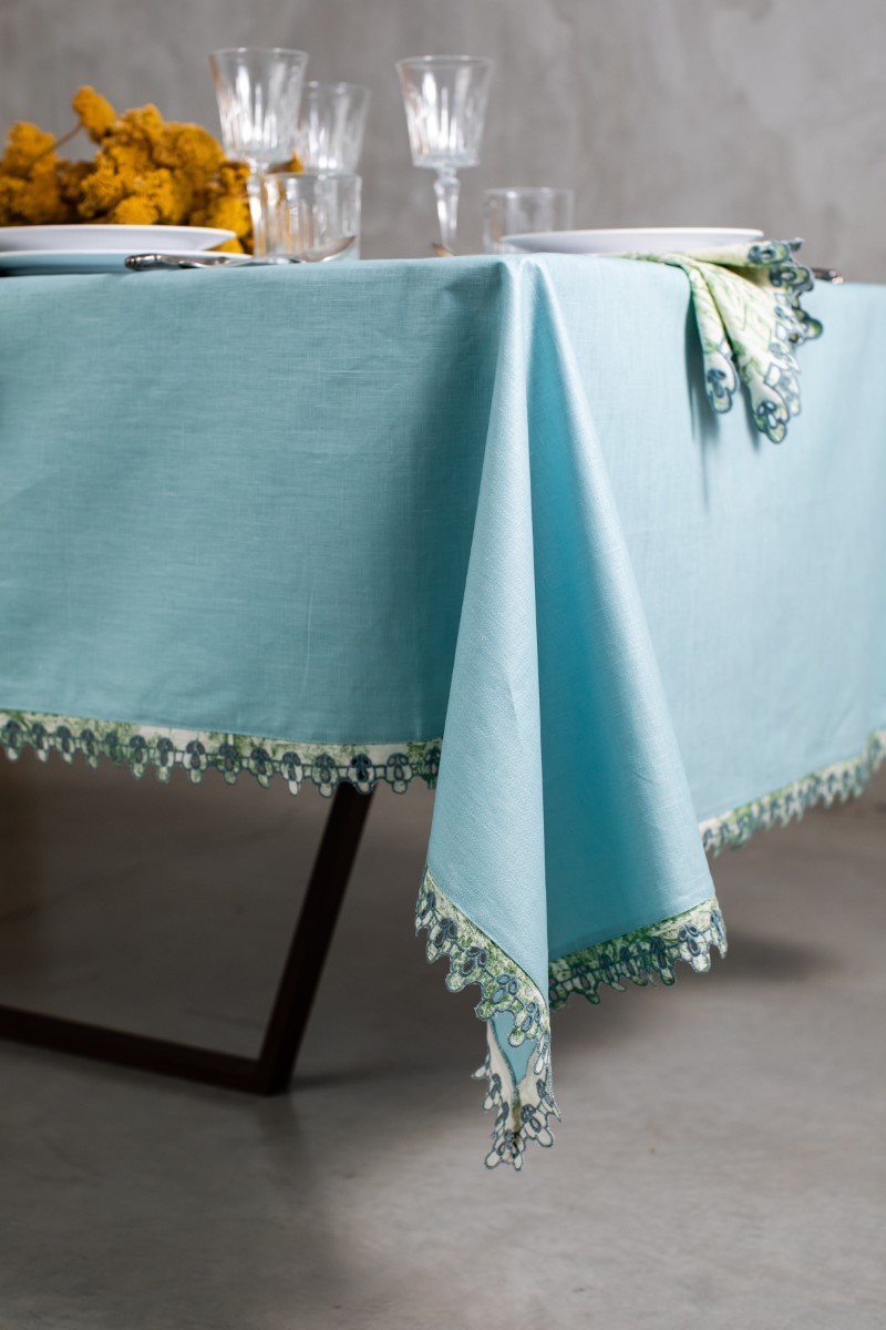 Little Amalfi Stain Resistant Linen Tablecloth