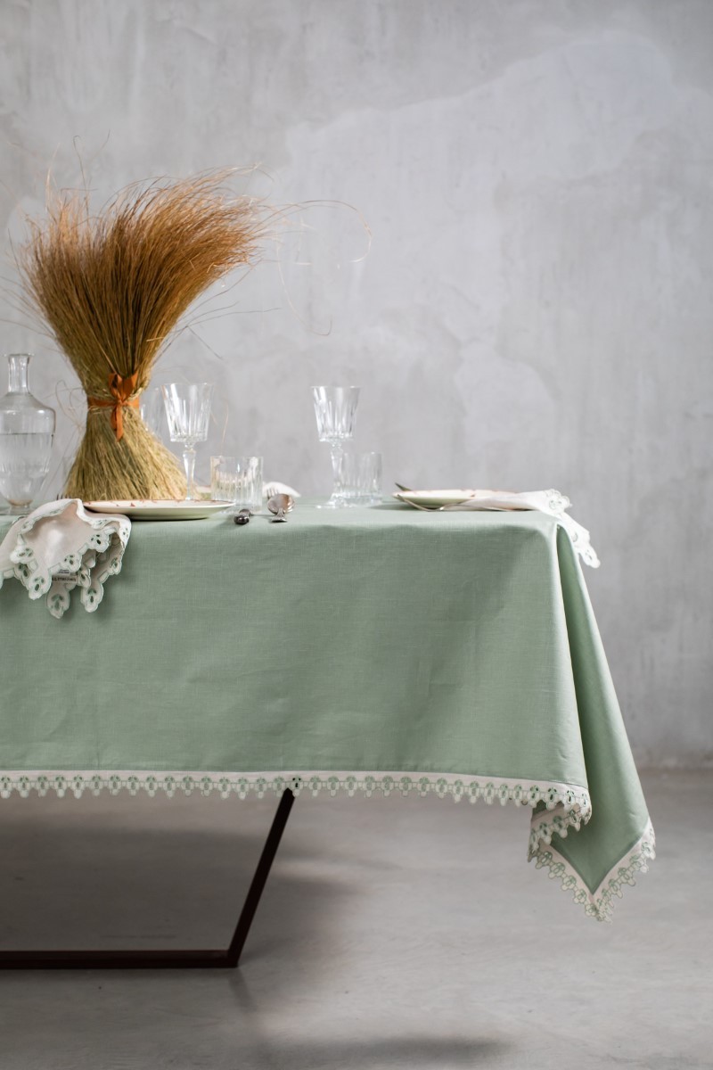 Little Amalfi Stain Resistant Linen Tablecloth