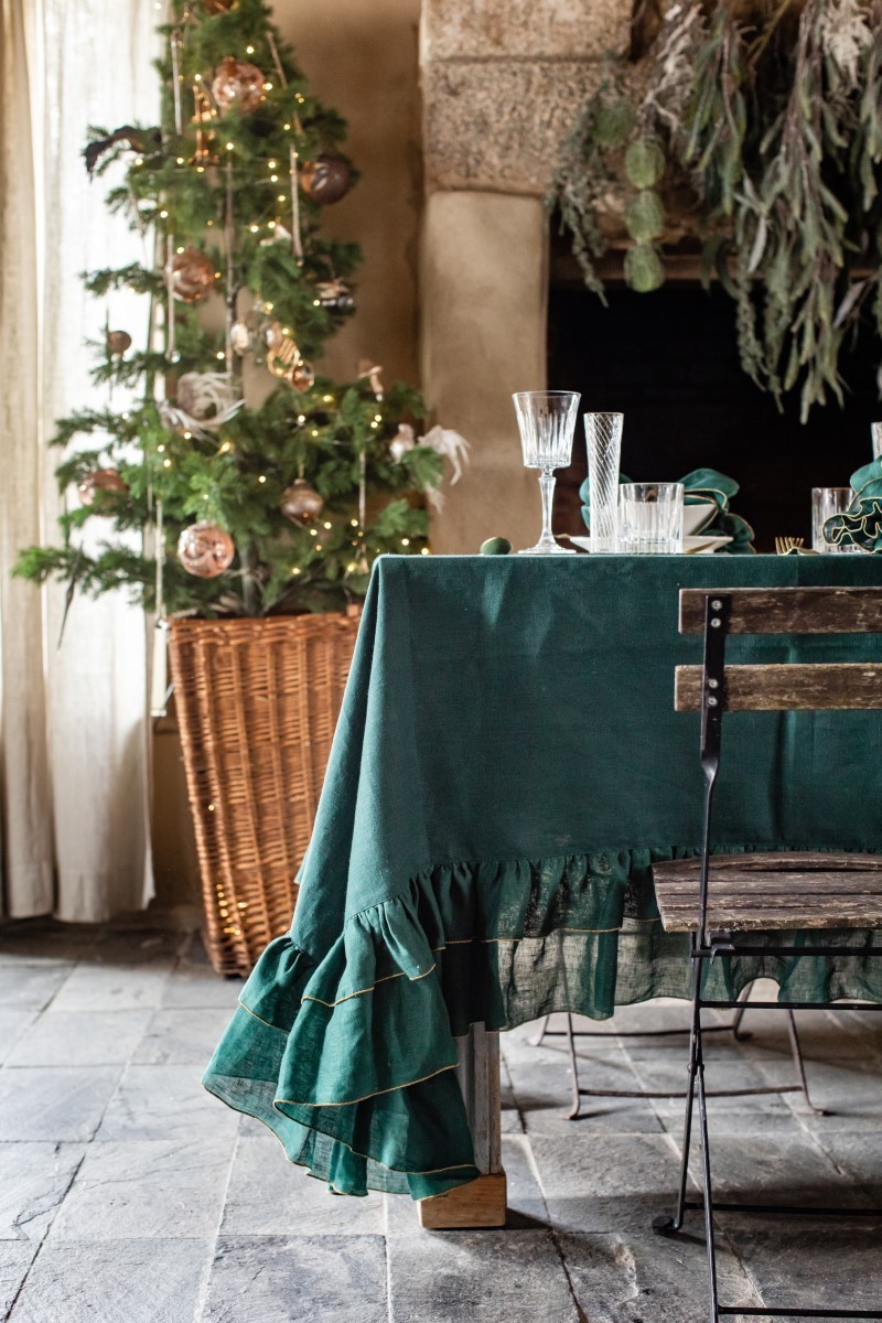 Gitane Tablecloth in Stain Resistant Lurex Linen