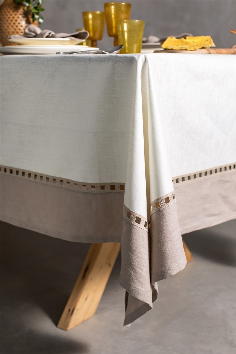 Riviera Tablecloth in Stain Resistant Linen