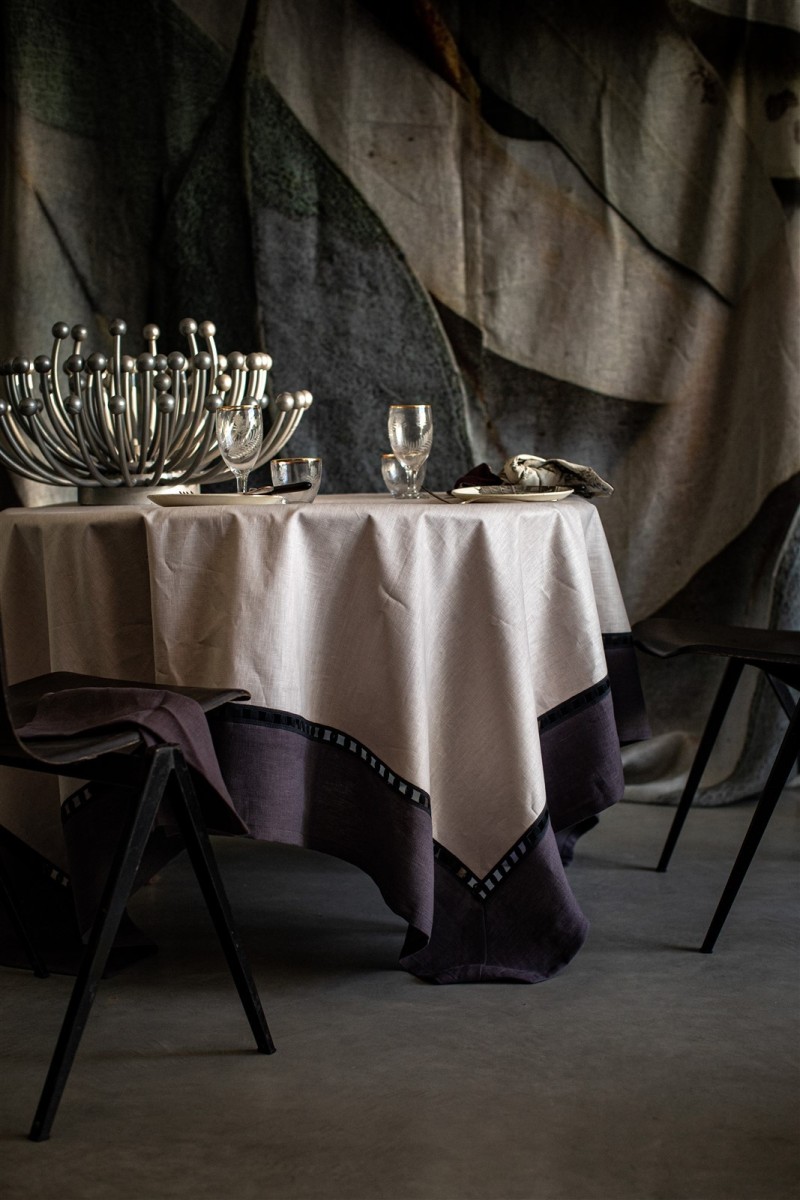 Riviera Enduit Linen Table Nappe +