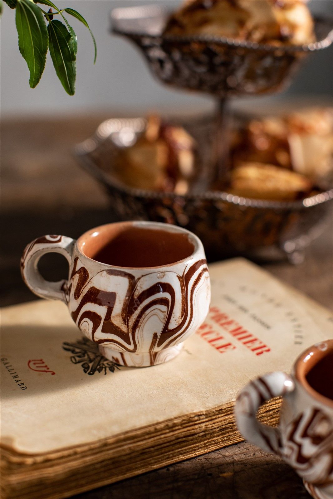Tazzine da Caffè e sotto piatto Cuore in Terracotta